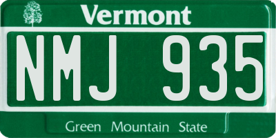 VT license plate NMJ935