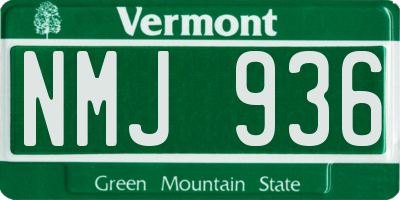 VT license plate NMJ936