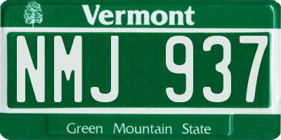 VT license plate NMJ937