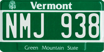 VT license plate NMJ938