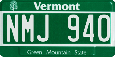 VT license plate NMJ940