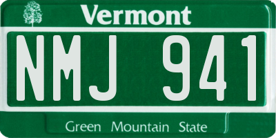 VT license plate NMJ941