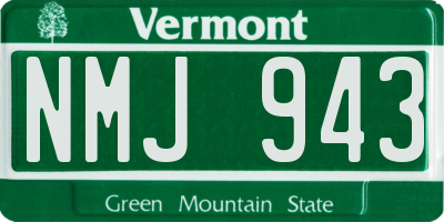 VT license plate NMJ943