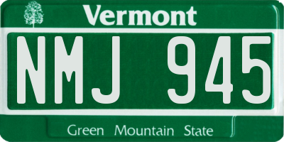 VT license plate NMJ945