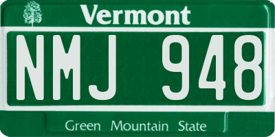 VT license plate NMJ948