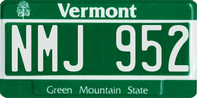 VT license plate NMJ952