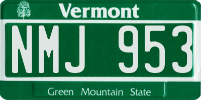 VT license plate NMJ953