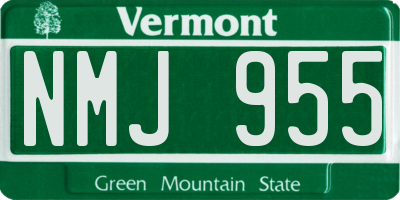 VT license plate NMJ955