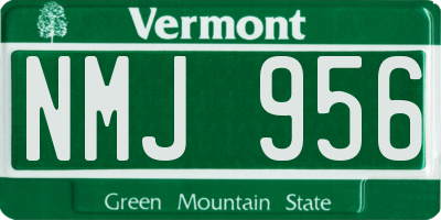 VT license plate NMJ956