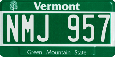 VT license plate NMJ957