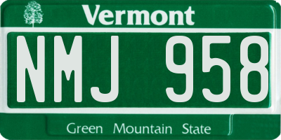 VT license plate NMJ958