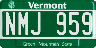 VT license plate NMJ959