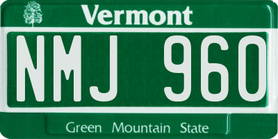 VT license plate NMJ960