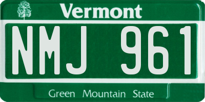 VT license plate NMJ961