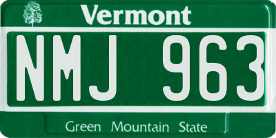 VT license plate NMJ963