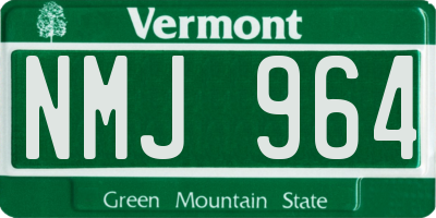 VT license plate NMJ964