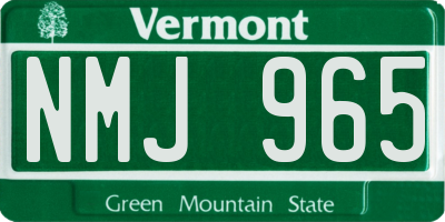 VT license plate NMJ965