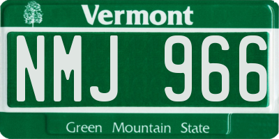 VT license plate NMJ966