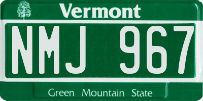 VT license plate NMJ967
