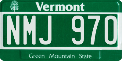 VT license plate NMJ970