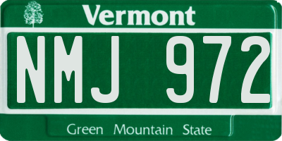 VT license plate NMJ972