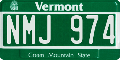 VT license plate NMJ974