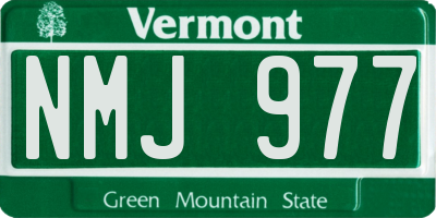VT license plate NMJ977
