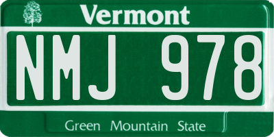 VT license plate NMJ978