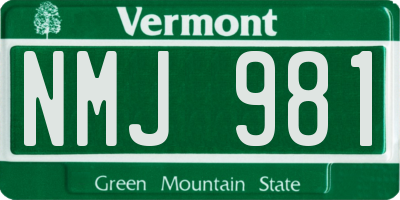 VT license plate NMJ981