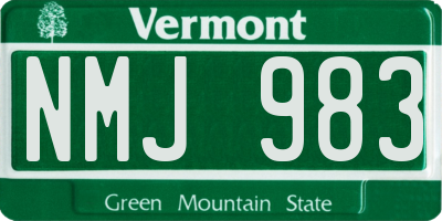VT license plate NMJ983