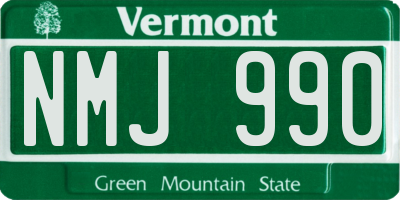 VT license plate NMJ990