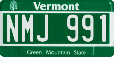 VT license plate NMJ991