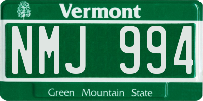 VT license plate NMJ994