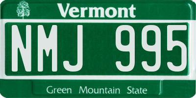 VT license plate NMJ995