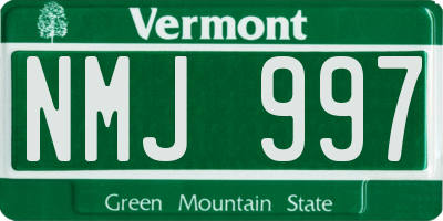 VT license plate NMJ997