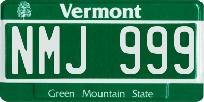 VT license plate NMJ999