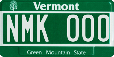 VT license plate NMK000