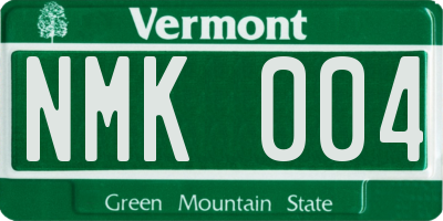 VT license plate NMK004