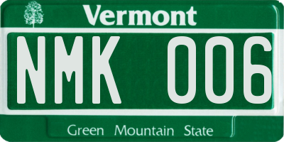 VT license plate NMK006