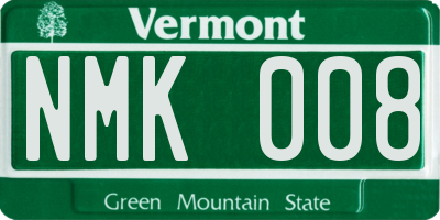 VT license plate NMK008