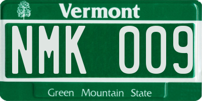 VT license plate NMK009
