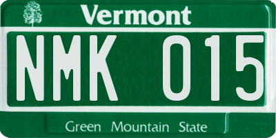 VT license plate NMK015