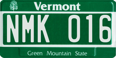 VT license plate NMK016