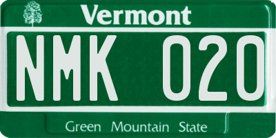 VT license plate NMK020