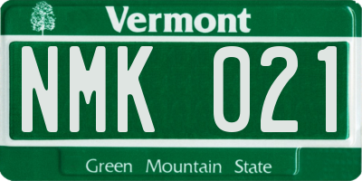 VT license plate NMK021