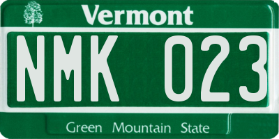VT license plate NMK023