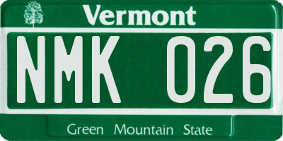 VT license plate NMK026