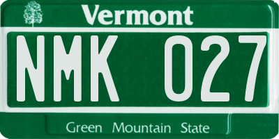 VT license plate NMK027