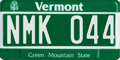 VT license plate NMK044