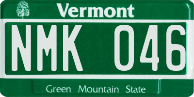 VT license plate NMK046
